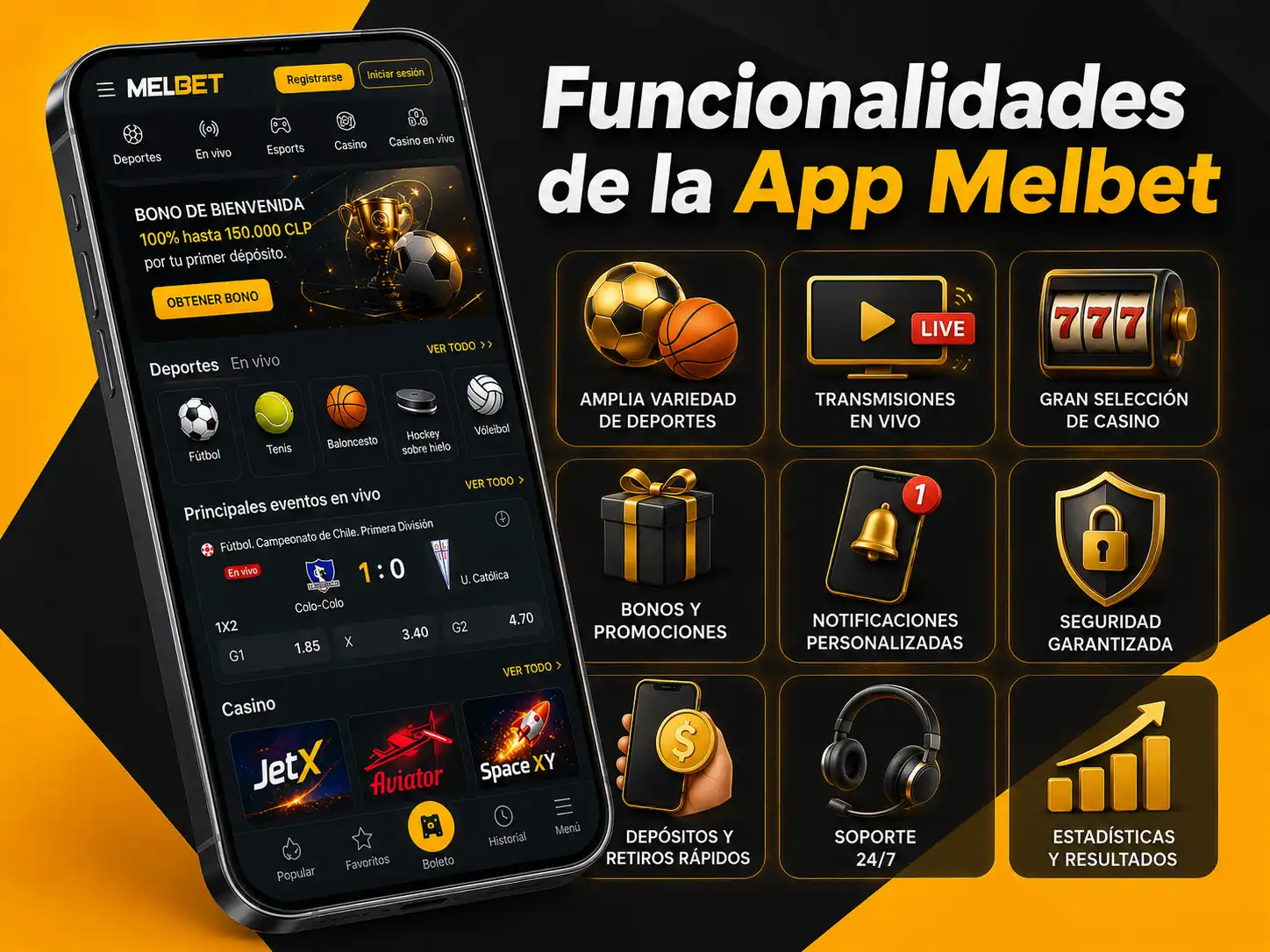 Funcionalidades de la App Melbet