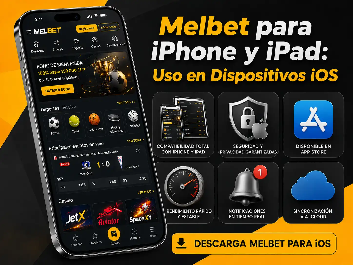 Melbet para iPhone y iPad